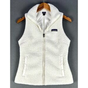 Patagonia Vest Womens XS White Salt Los Gatos Sherpa Fleece Hiking Outdoor Prep